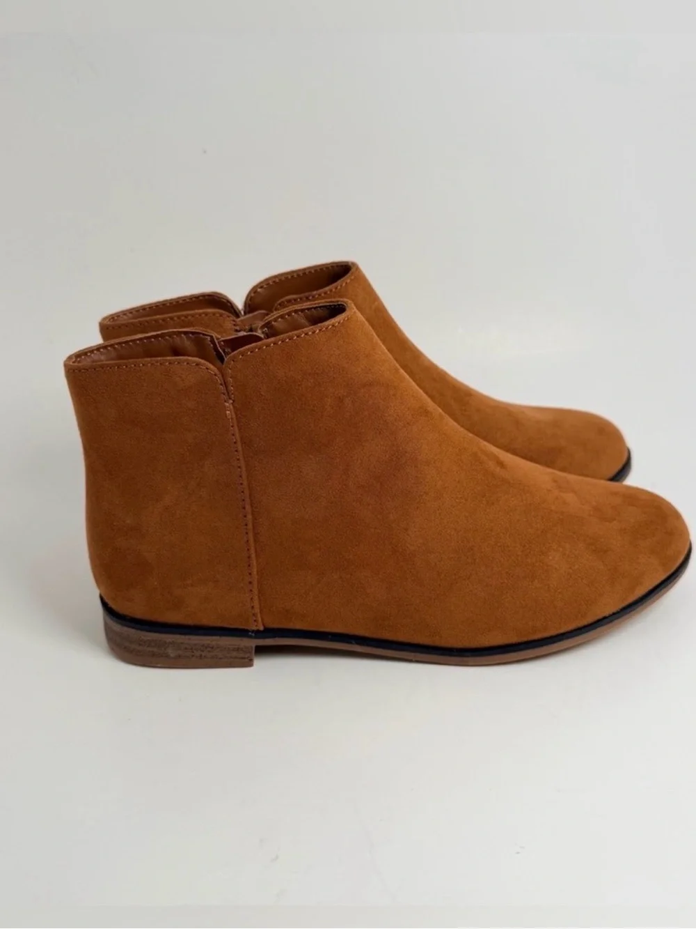 Cat & Jack Girls Brown Suede-Look Ankle Booties